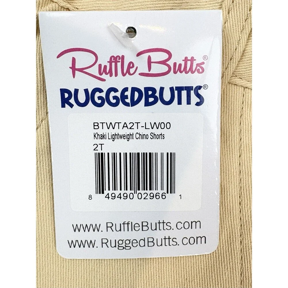 Rugged Butts RuggedButts Boys Chino Shorts 2T Khaki Yellow Cotton NEW